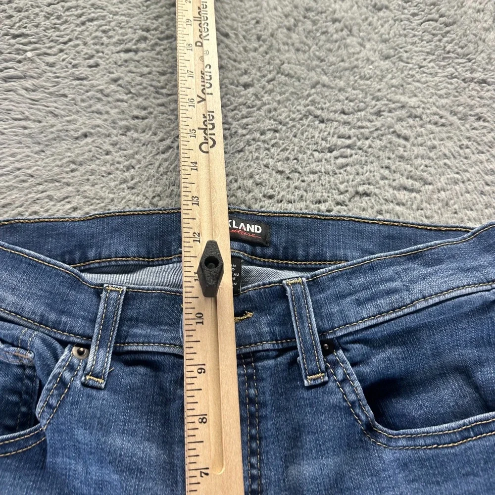 Kirkland Signature Jeans Women 8 Blue Cotton Denim Skinny Hi-Rise Faded Workwear